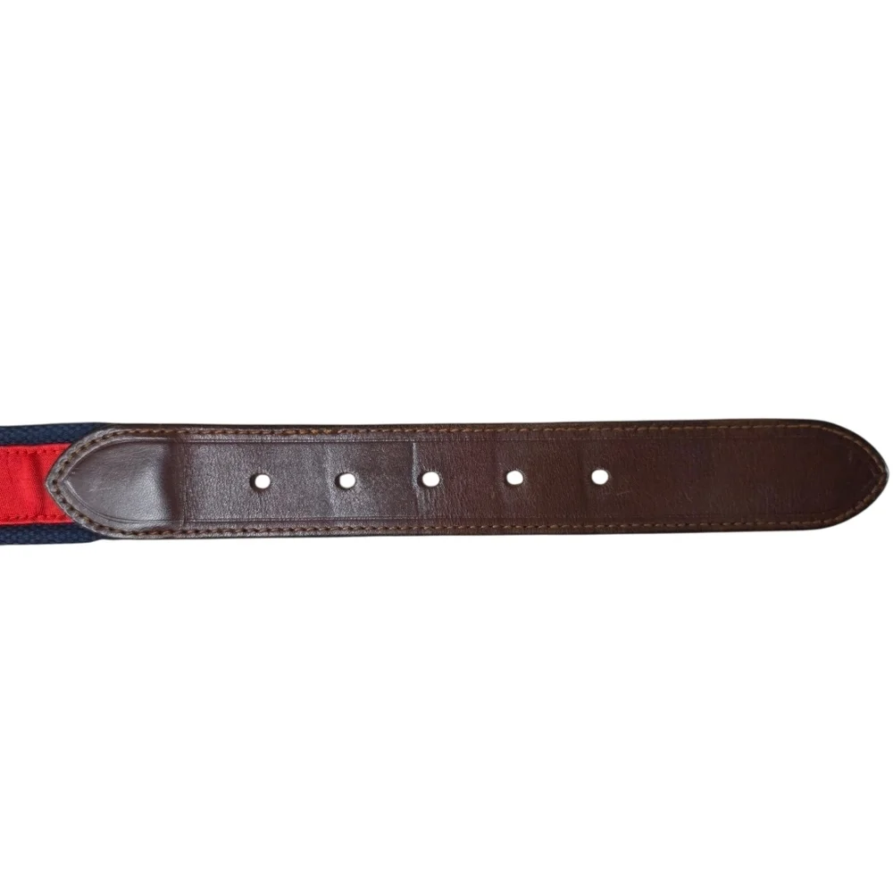 Southern Tide Mens Red & Navy Skipjack Ribbon Belt 3809 Size 30